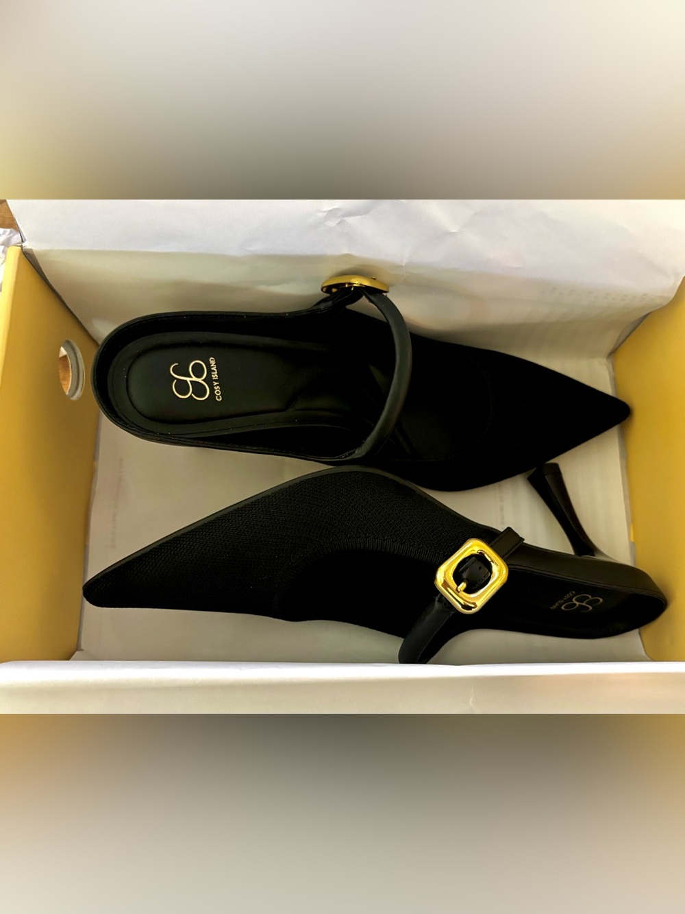Brand new in box! Cosy Island GraceLithe Pointed Toe Heeled Mule - Picture 2 of 6